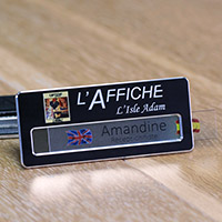 Badge Aluminium Noir - Réutilisable - x10