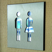 Signalétique toilettes Miroir Aluminium